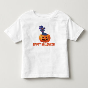 Camiseta Feliz Halloween Jack-o-lanterna e Gato Negro