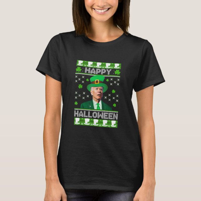 Camiseta Feliz Halloween Joe Biden St Patricks (Frente)