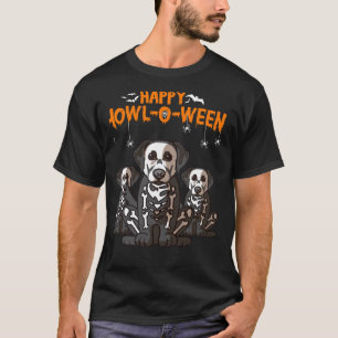 Camiseta Feliz Halloween Labrador Retriever Skelriever Dog