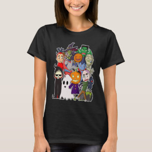 Camiseta Feliz Halloween Monstros Assustadores Saindo