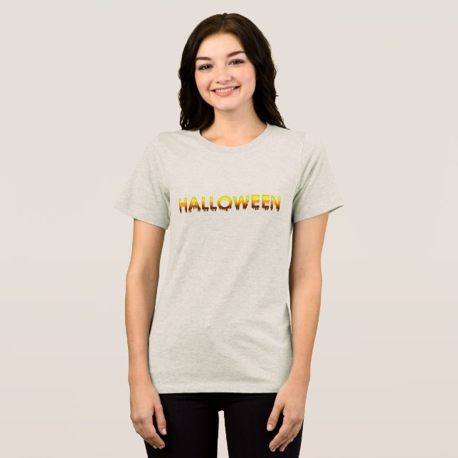 Camiseta Feliz Halloween Motif (Frente Completa)