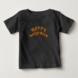 Camiseta Feliz Halloween Mulheres e Bebês Laranja e Preto