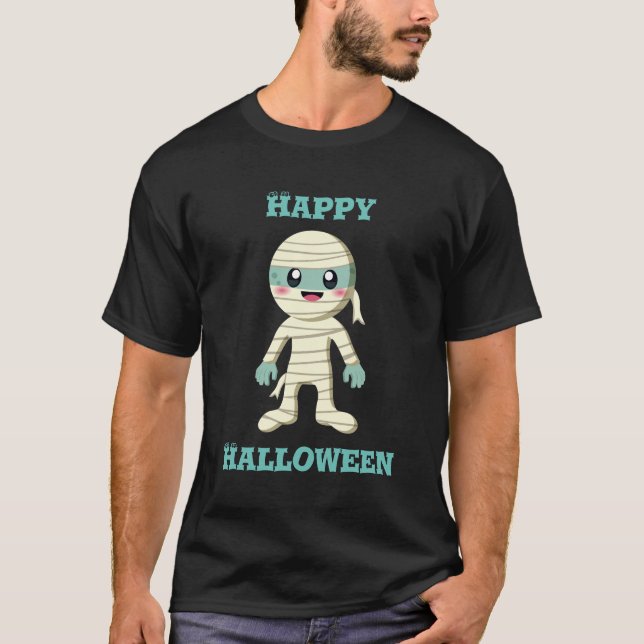 Camiseta Feliz Halloween Mummy (Frente)