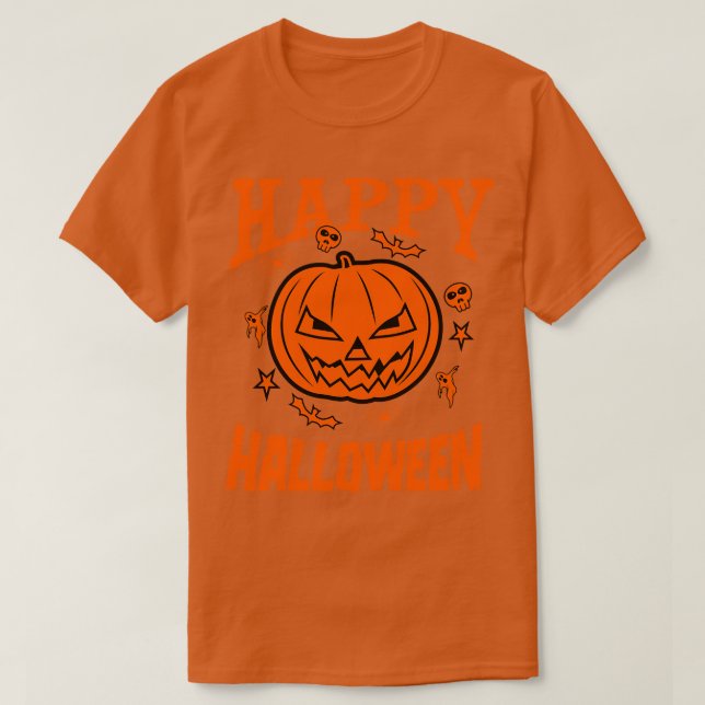 CAMISETA FELIZ HALLOWEEN ORANGE (Frente do Design)