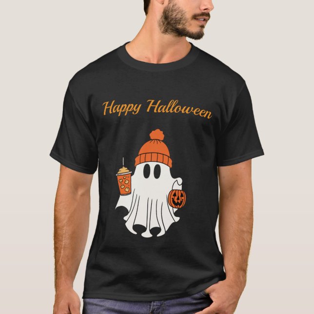 Camiseta Feliz Halloween Para Homens (Frente)