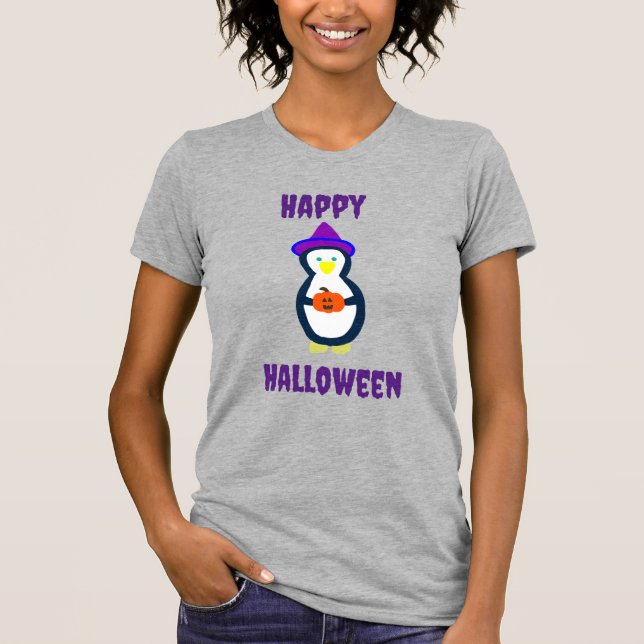 Camiseta Feliz Halloween Penguin (Frente)