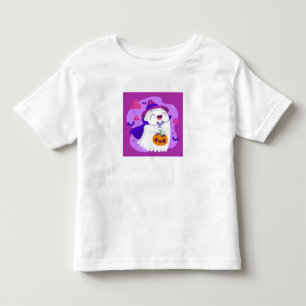 Camiseta Feliz Halloween Pequeno Fantasma & Abóbora Fofos e