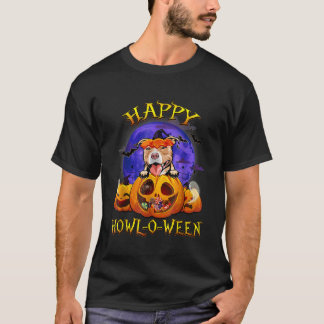 Camiseta Feliz Halloween Pitbull Com Amor De Cachorro De Lu