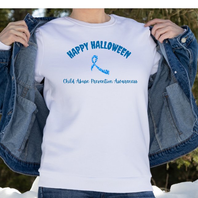 Camiseta Feliz Halloween Prevenção do Abuso Infantil (Criador carregado)