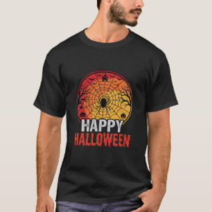 Camiseta Feliz Halloween Projeto de Vetor de Teia de Aranha