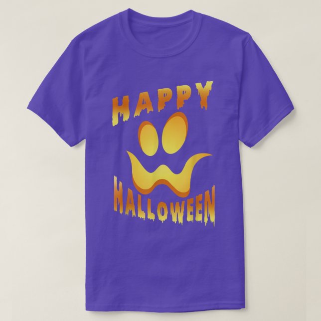 Camiseta Feliz Halloween Pumpkin Assustador (Frente do Design)