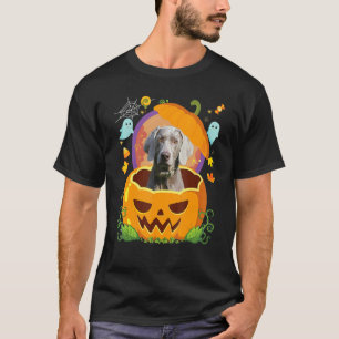 Camiseta Feliz Halloween Pumpkin Weimaraner Dog Bruxaria