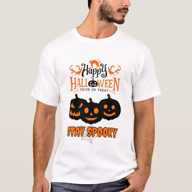 Camiseta Feliz Halloween Spooky Season (Frente)
