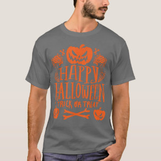 Camiseta Feliz Halloween TrickorTreat Pumpkin Design para K