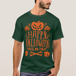 Camiseta Feliz Halloween TrickorTreat Pumpkin Design para K