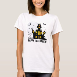 Camiseta Feliz Halloween Voando Bats Spooky Casa Assombrada