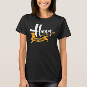 Camiseta Feliz Halloweenie - Dachshund Halloween