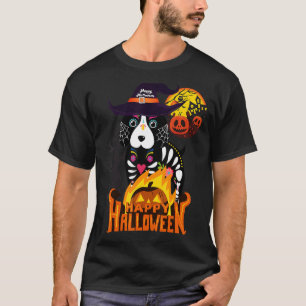 Camiseta Feliz Halloweenie Dachshund Mummy Doxie Dog Trick