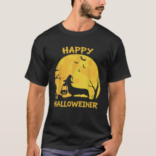 Camiseta Feliz Halloweiner Dachshund Wiener Engraçado Cacho