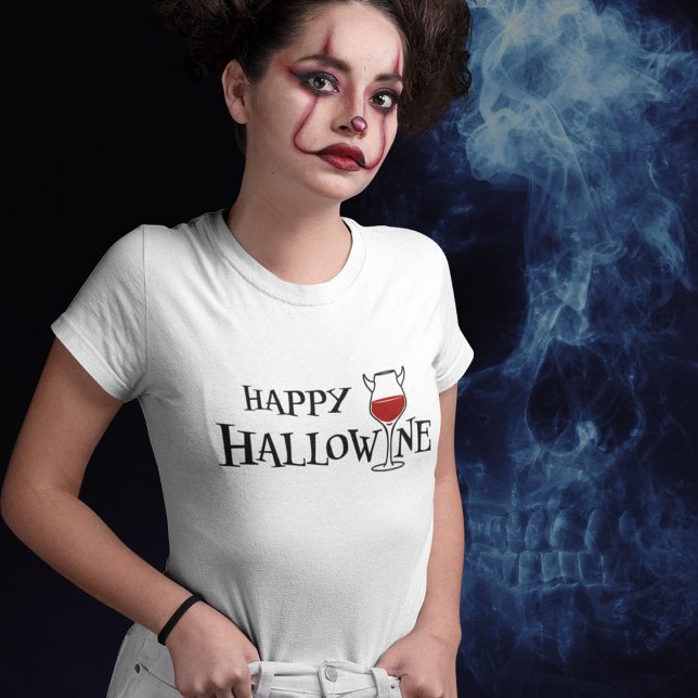 Camiseta Feliz Hallowine | Halloween Pun (Criador carregado)