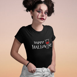 Camiseta Feliz Hallowine - Trocadilho de Halloween