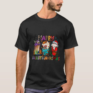 Camiseta Feliz Hallowthanksmas Coffee Para O
