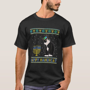 Camiseta Feliz Hanukcat Ugly Hanukkah Costume Cat Chanukah
