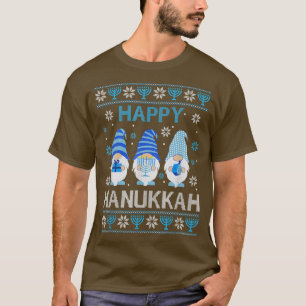Camiseta Feliz Hanukkah 2021 Gnome Menorah Dreidel Ugly Chr