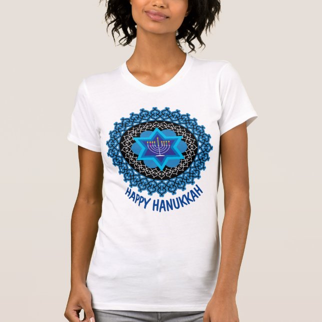 Camiseta Feliz Hanukkah 3 - bela design (Frente)