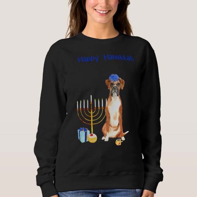 Camiseta Feliz Hanukkah Boxer judeu Boxer feio (Frente)