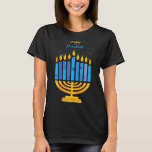 Camiseta Feliz Hanukkah Candles Menorah Jewish Hanukkah 202