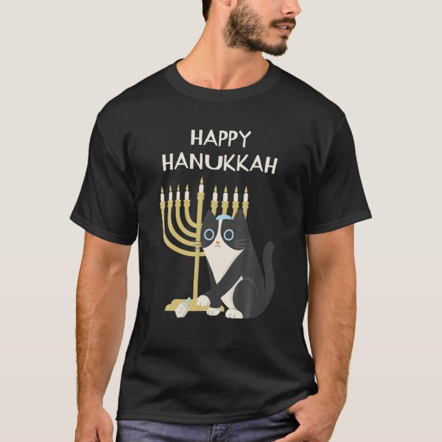 Camiseta Feliz Hanukkah Cat Hanukkah (Frente)