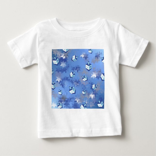 Camiseta Feliz Hanukkah Challing Stars and Dreidels (Frente)