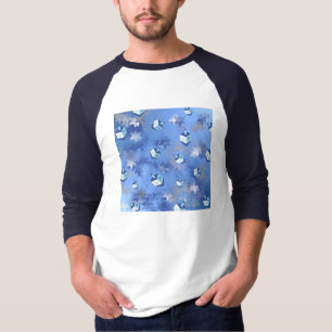 Camiseta Feliz Hanukkah Challing Stars and Dreidels