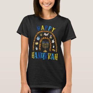 Camiseta Feliz Hanukkah Chanukah Rainbow Menorah Jewish Hol