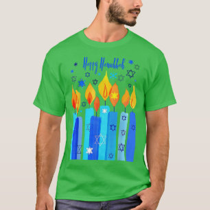 Camiseta Feliz Hanukkah Chanukkah Estrela De David Menorah 