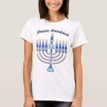 Camiseta Feliz Hanukkah Cute Cartoon Menorah judeu<br><div class="desc">Mostre ao mundo seu orgulho de Chanucá com uma design de camiseta judaica contemporânea e fofa do PopQTstudio. Esta árvore apresenta uma design divertida de um desenho animado que Menorah tocou com velas alegres kawaii. Um presente de excelente para seus amigos e família judeus. Para pedidos personalizados, envie-me uma mensagem...</div>