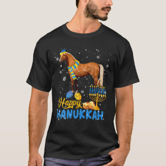 Camiseta Feliz Hanukkah Cute Hanukkah Horse Menorah judeu