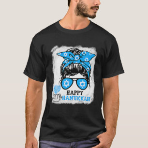 Camiseta Feliz Hanukkah Days Mensagem Cabelo de Arma Engraç