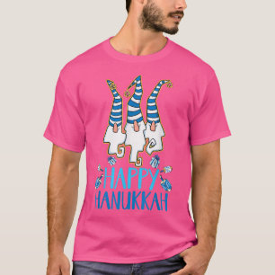 Camiseta Feliz Hanukkah de inverno Menorah Dreidel e
