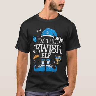 Camiseta Feliz Hanukkah Família de Elfos Judeus Grupo Natal