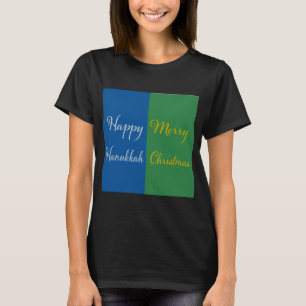 Camiseta Feliz Hanukkah Feliz Natal Festa Dupla