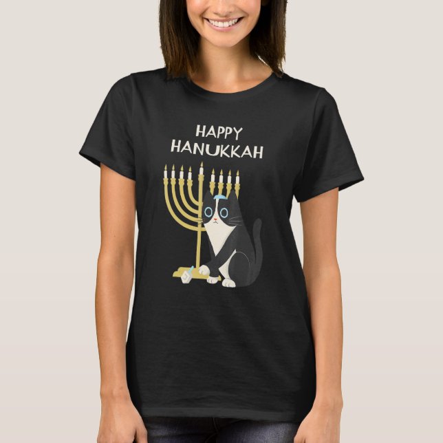 Camiseta Feliz Hanukkah Gato Hanukkah (Frente)
