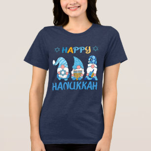 Camiseta Feliz Hanukkah Gnomos Dreidel Menorah