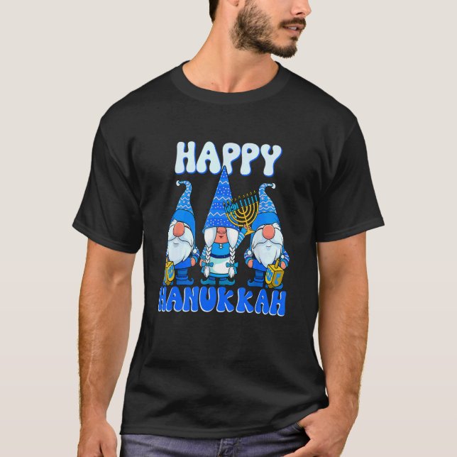 Camiseta Feliz Hanukkah Gnomos Judeu Chanukah (Frente)