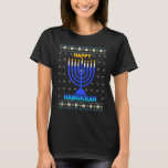 Camiseta Feliz Hanukkah judeu Chanukah Mascot Menorah<br><div class="desc">Feliz Hanukkah judeu Chanukah Mascot Menorah</div>