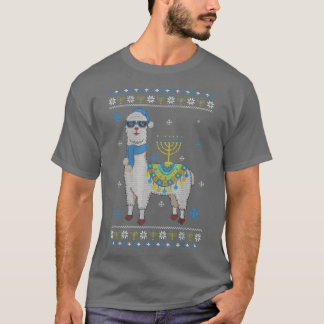 Camiseta Feliz Hanukkah Llama Menorah Cute Alpaca Chanukah
