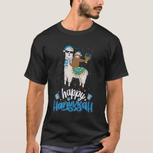 Camiseta Feliz Hanukkah Llamakah Llama Preguiça Chanukah Ju