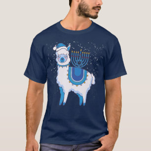 Camiseta Feliz Hanukkah Llamakkah Llama Menorah Alpaca Jewi