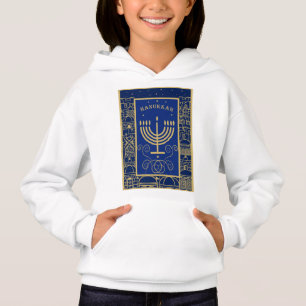Camiseta Feliz Hanukkah Menorá Dourada Feriado Judaico